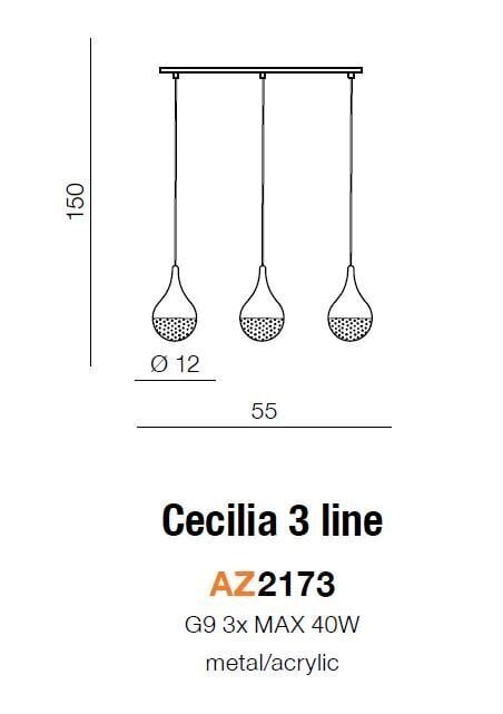 Azzardo rippvalgusti Cecilia 3 AZ2173 цена и информация | Rippvalgustid | hansapost.ee