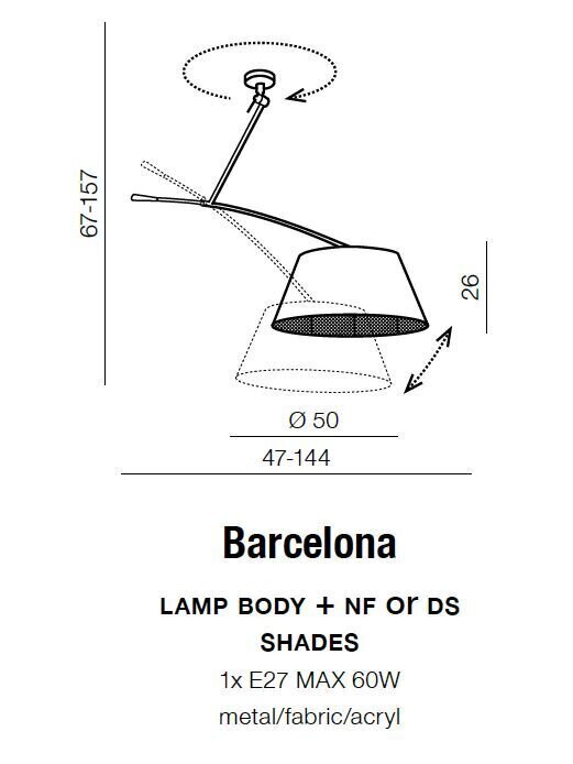 Azzardo lambiraam Barcelona AZ2288 цена и информация | Rippvalgustid | hansapost.ee