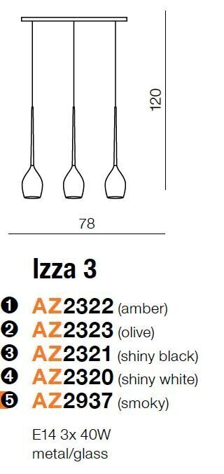 Azzardo rippvalgusti Izza AZ2320 цена и информация | Rippvalgustid | hansapost.ee