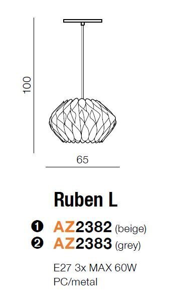 Rippvalgusti Azzardo Ruben L AZ2383 price and information | Rippvalgustid | hansapost.ee