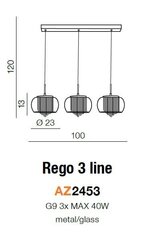 Azzardo подвесной светильник Rego 3 Line AZ2453 цена и информация | Люстры | hansapost.ee
