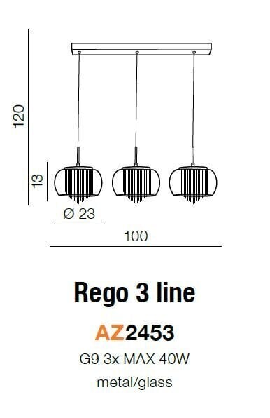 Azzardo rippvalgusti Rego 3 Line AZ2453 цена и информация | Rippvalgustid | hansapost.ee