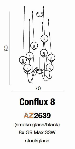 Rippvalgusti Azzardo Conflux 8 hind ja info | Rippvalgustid | hansapost.ee