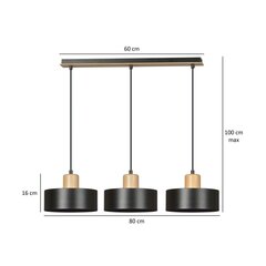 Emibig подвесной светильник Torin 3 Black цена и информация | Потолочный светильник, 38 x 38 x 24 см | hansapost.ee