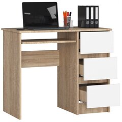Письменный стол Nore A6, правый, цвета дуба/белый цена и информация | Компьютерные, письменные столы | hansapost.ee