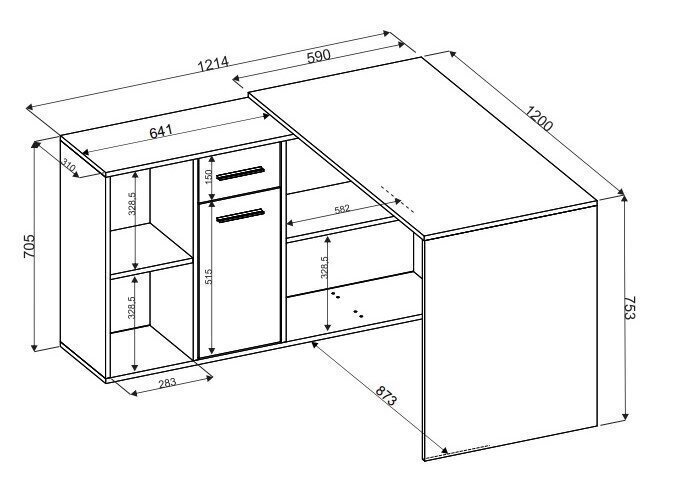 Kirjutuslaud Adrk Furniture Eliseo, valge/tamm цена и информация | Arvutilauad, kirjutuslauad | hansapost.ee