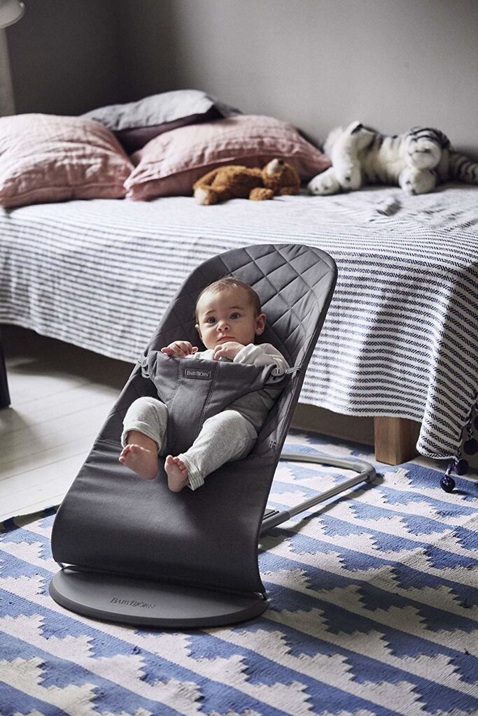 Lamamistool mänguasjaga BabyBjörn Bliss, anthracite hind ja info | Beebi lamamistoolid | hansapost.ee