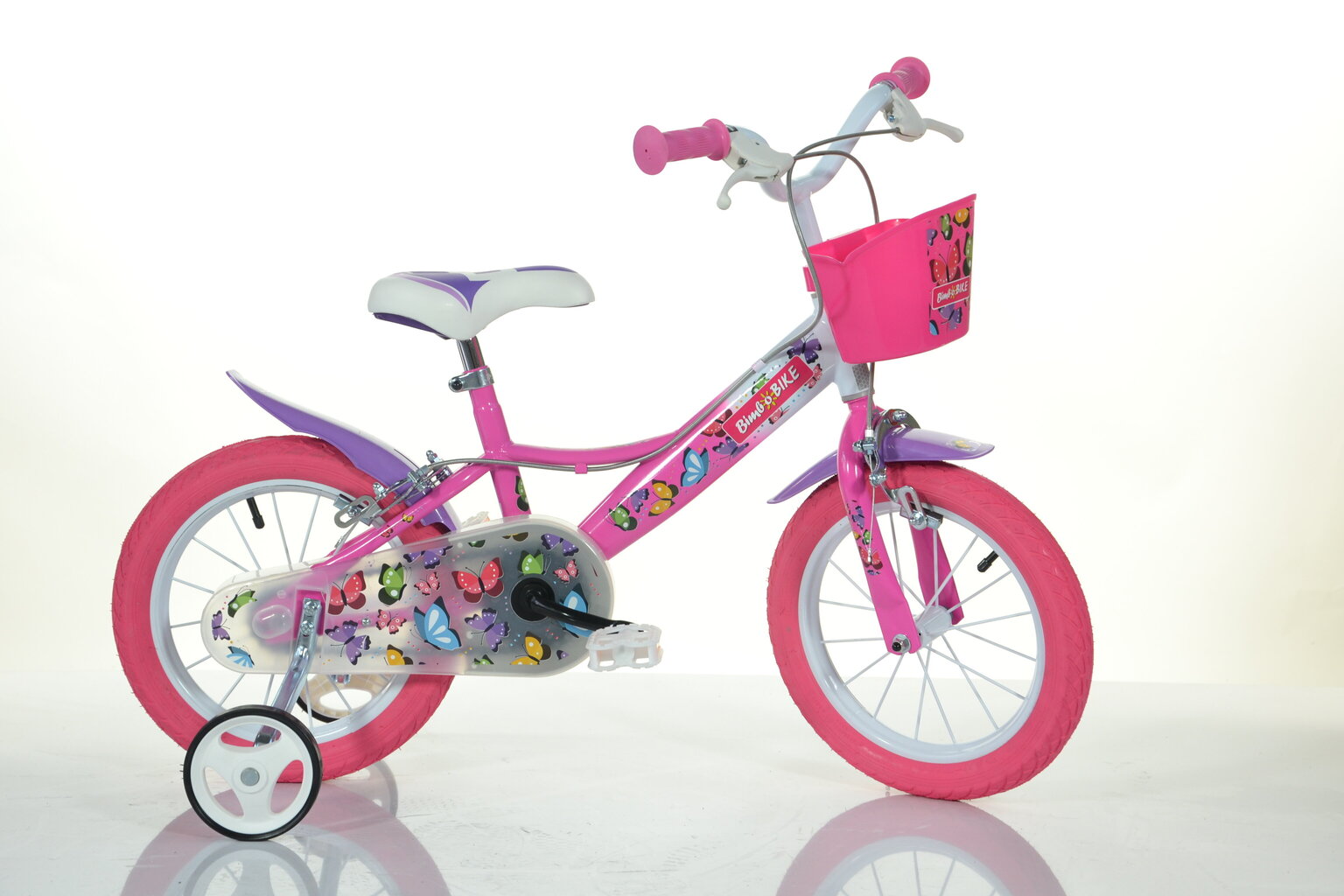 Laste jalgratas Bimbo Bike 14" Girl Butterfly, roosa цена и информация | Jalgrattad | hansapost.ee