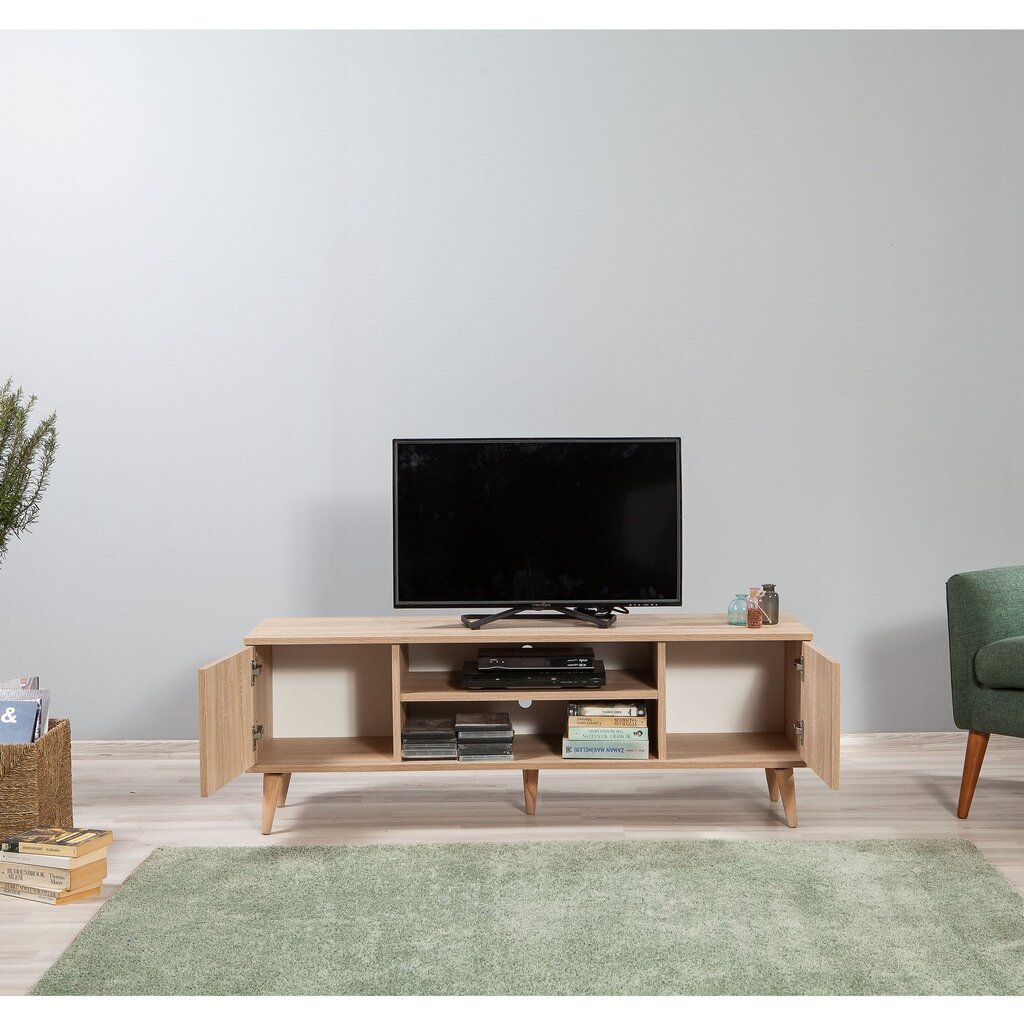 TV-laud Kalune Design 863(I), beeži värvi/tamme värvi цена и информация | Televiisori alused | hansapost.ee