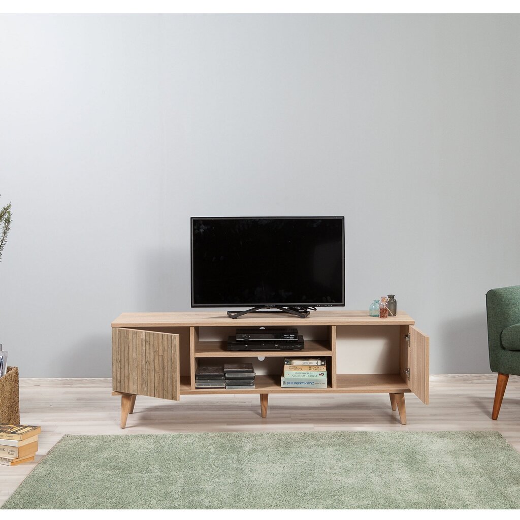TV-laud Kalune Design 863(I), beeži värvi/tamme värvi цена и информация | Televiisori alused | hansapost.ee