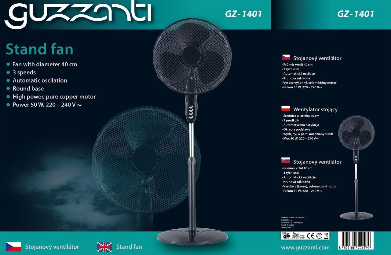 Ventilaator Guzzanti GZ-1401 hind ja info | Ventilaatorid | hansapost.ee