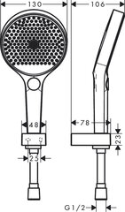 Ручной душ Hansgrohe Rainfinity 130, матовый белый цена и информация |  Аксессуары для душа, смесителей | hansapost.ee