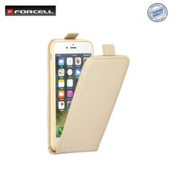 Forcell Flexi Slim Flip Apple iPhone X / iPhone 10 / iPhone XS vertical case in silicone holder Gold hind ja info | Telefonide kaitsekaaned ja -ümbrised | hansapost.ee