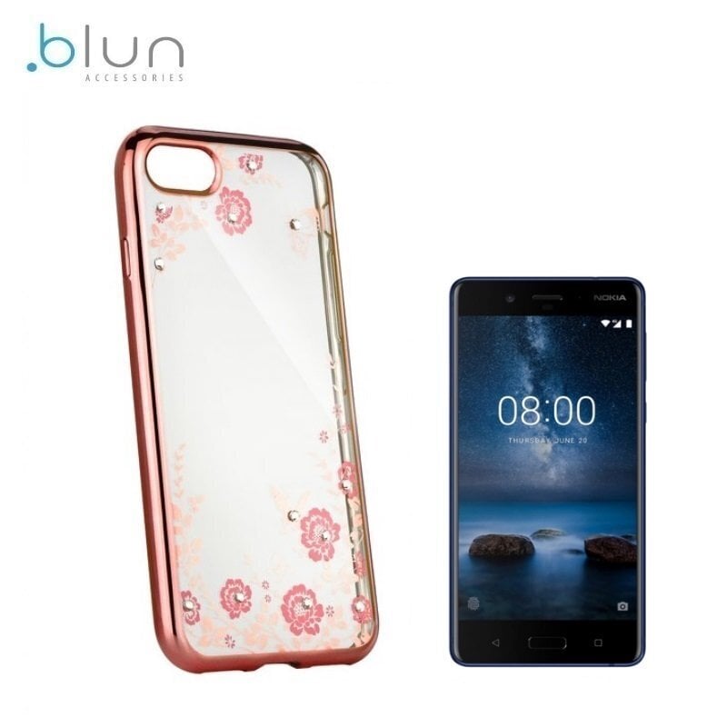 Blun Diamond silkoonist tagus telefonile Nokia 8, roosa hind ja info | Telefonide kaitsekaaned ja -ümbrised | hansapost.ee