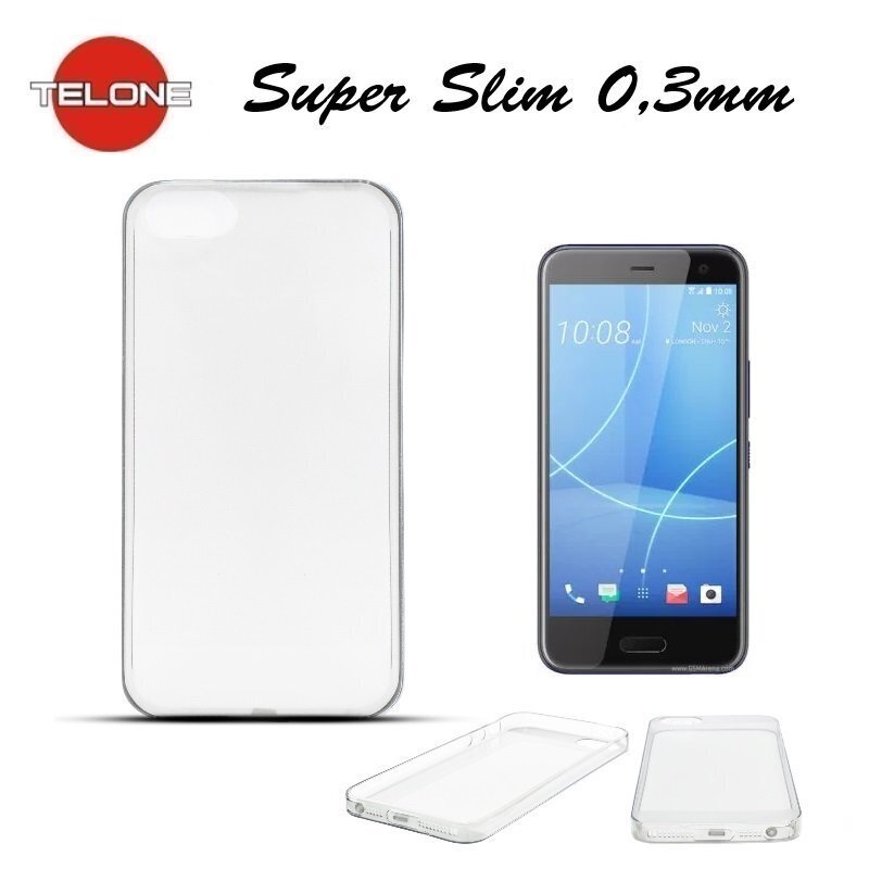 Telone Ultra Slim 0.3mm tagakülg HTC U11 Life Läbipaistev цена и информация | Telefonide kaitsekaaned ja -ümbrised | hansapost.ee