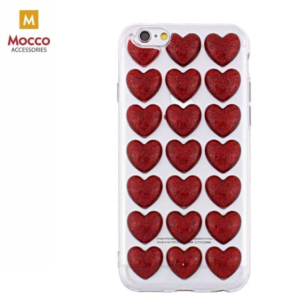 Mocco Trendy Heart Silicone Back Case for Apple iPhone 6 Plus / 6S Plus Red цена и информация | Telefonide kaitsekaaned ja -ümbrised | hansapost.ee