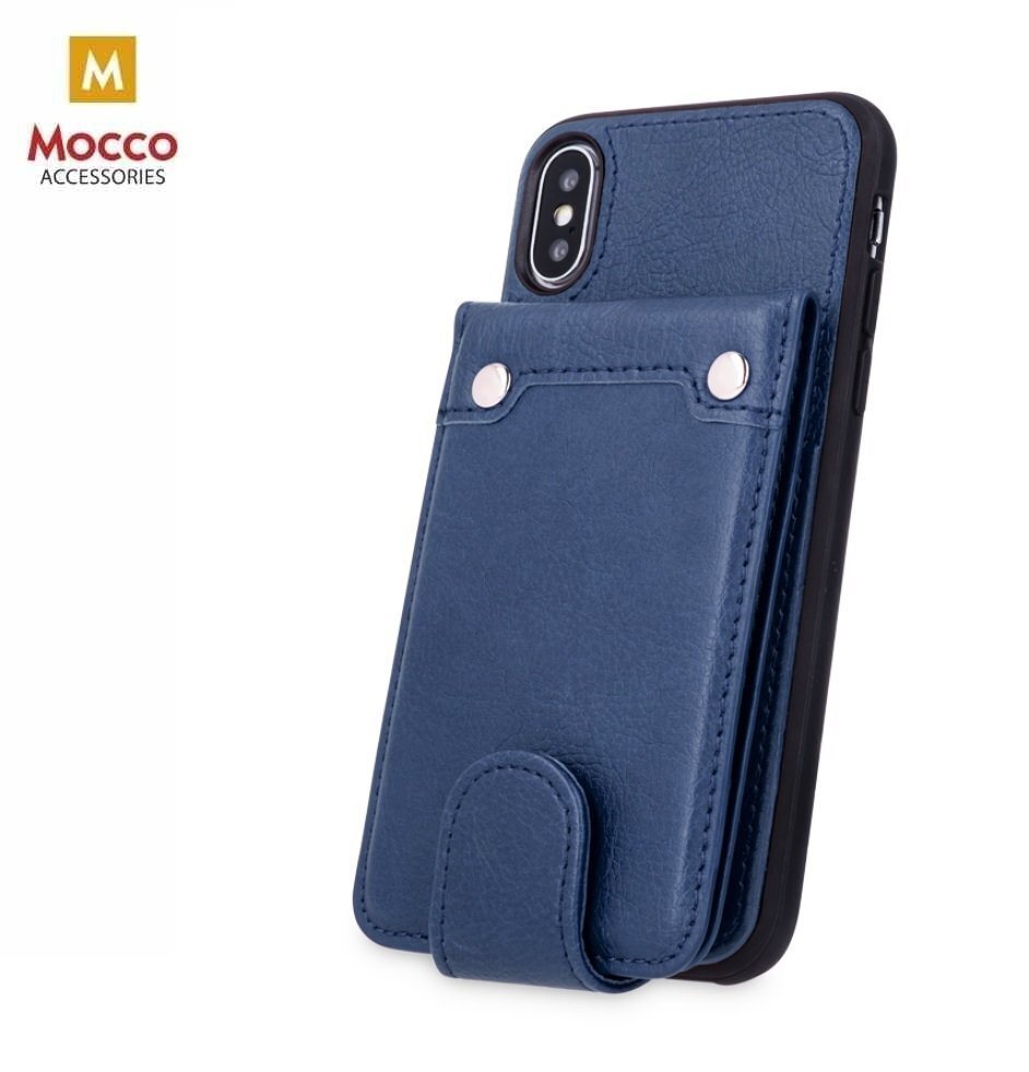 Mocco Smart Wallet Eco Leather Case - Card Holder For Apple iPhone X / XS Blue цена и информация | Telefonide kaitsekaaned ja -ümbrised | hansapost.ee