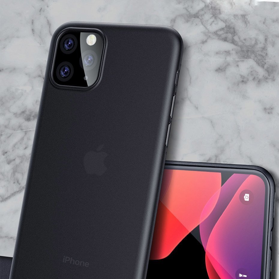 Kerge õhuke silikoonist ümbris Baseus Wing Apple iPhone 11 Pro, must hind ja info | Telefonide kaitsekaaned ja -ümbrised | hansapost.ee