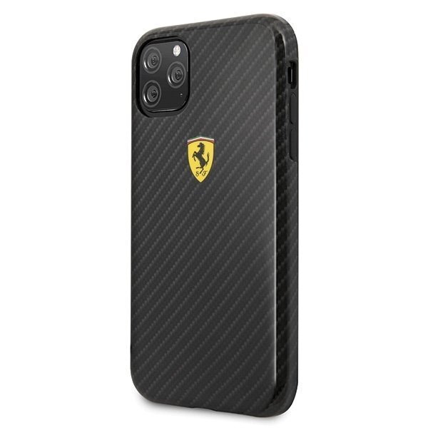 Ferrari Hardcase FESPCHCN58CBBK iPhone 11 Pro black/czarny On Track Carbon Effect hind ja info | Telefonide kaitsekaaned ja -ümbrised | hansapost.ee