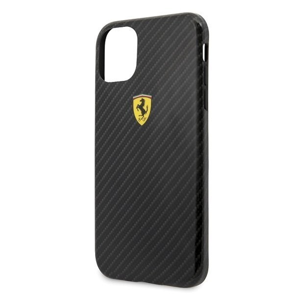 Ferrari Hardcase FESPCHCN58CBBK iPhone 11 Pro black/czarny On Track Carbon Effect цена и информация | Telefonide kaitsekaaned ja -ümbrised | hansapost.ee