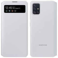  Открывающийся чехол для Samsung Galaxy A71 S View, белый цена и информация | Чехлы для телефонов | hansapost.ee