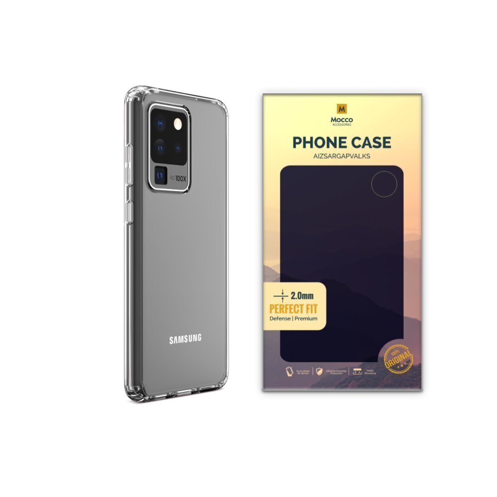 Mocco Original Clear Case 2mm Silicone Case for Samsung Galaxy S20 Ultra Transparent (EU Blister) цена и информация | Telefonide kaitsekaaned ja -ümbrised | hansapost.ee