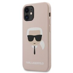 Tagakaaned Karl Lagerfeld    -    iPhone 12 mini 5.4'' Head Silicone Cover    Light Pink hind ja info | Telefonide kaitsekaaned ja -ümbrised | hansapost.ee