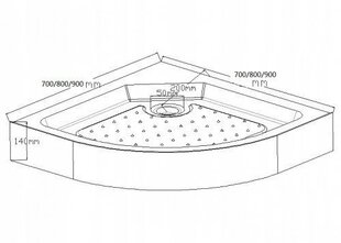 Полукруглая душевая кабина Mexen Rio с поддоном и сифоном, 70x70, 80x80,90x90, полуматовая цена и информация | Душевые кабины | hansapost.ee