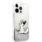 KLHCP13LGCFS Karl Lagerfeld Liquid Glitter Choupette Eat Case for iPhone 13 Pro Silver hind ja info | Telefonide kaitsekaaned ja -ümbrised | hansapost.ee