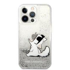 KLHCP13LGCFS Karl Lagerfeld Liquid Glitter Choupette Eat Case for iPhone 13 Pro Silver hind ja info | Telefonide kaitsekaaned ja -ümbrised | hansapost.ee
