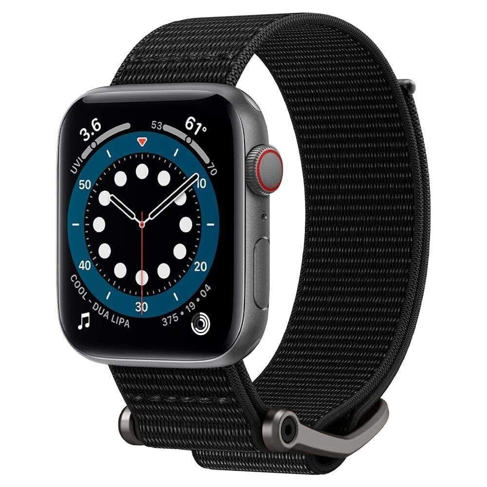 Kellarihm Spigen DuraPro FLEX skirta Apple Watch 4 / 5 / 6 / 7 / SE (42 / 44 / 45 mm) must hind ja info | Nutikellade aksessuaarid ja tarvikud | hansapost.ee