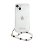 GUHCP13SKPSWH Guess PC Script and White Pearls Case for iPhone 13 Mini Transparent цена и информация | Telefonide kaitsekaaned ja -ümbrised | hansapost.ee