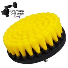 Premium klassi puhastushari Drill Brush by Kornely trellile - keskmiselt pehme, kollane, 13 cm hind ja info | Käsitööriistad | hansapost.ee