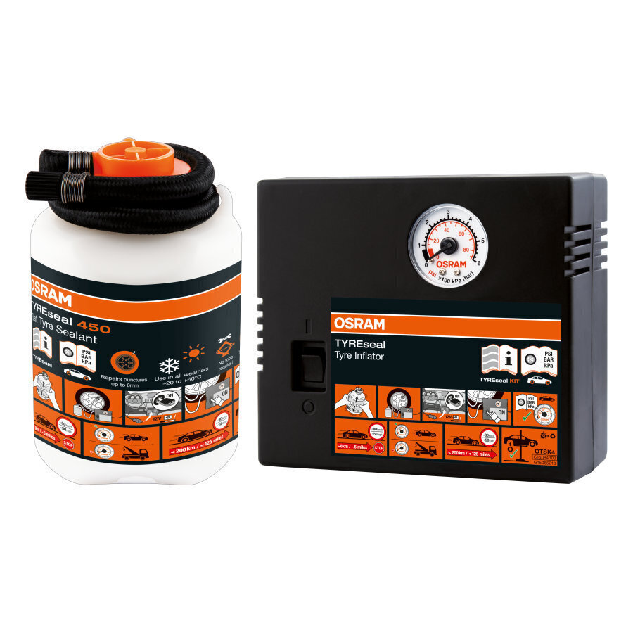 Osram TIREREAL KIT OTSK4 auto elektriline pump koos rehvitihendiga hind ja info | Lisatarvikud | hansapost.ee