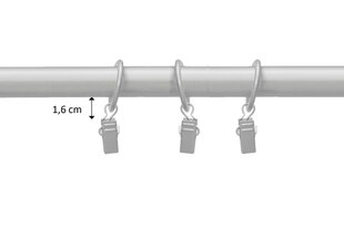 Double metal curtain rod 16 mm + 16 mm ELIZA, 360 cm, matt chrome hind ja info | Kardinapuud | hansapost.ee
