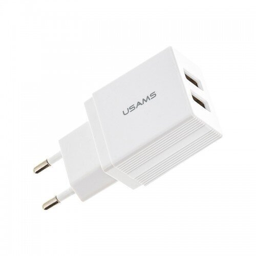 Reisilaadija USAMS CC090 USB 2.1A, valge hind ja info | Mobiiltelefonide kaablid | hansapost.ee