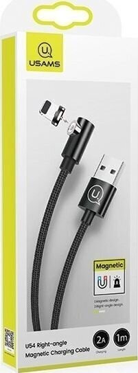 magnetiline USB-C laadimiskaabel Usams U 54, 1m, must hind ja info | Mobiiltelefonide kaablid | hansapost.ee