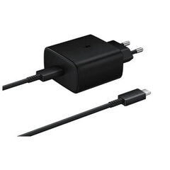 Samsung EP-TA845XBEGWW Quick Charge 3.0 / 45Вт дорожный адаптер + USB-C провод, черный цена и информация | Зарядные устройства для телефонов | hansapost.ee