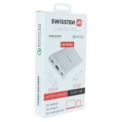 Сетевое зарядное устройство Swissten Premium Notebooks and MacBook / 60Вт / PD3.0 / QC3.0 / PPS / цена и информация | Зарядные устройства Power bank | hansapost.ee
