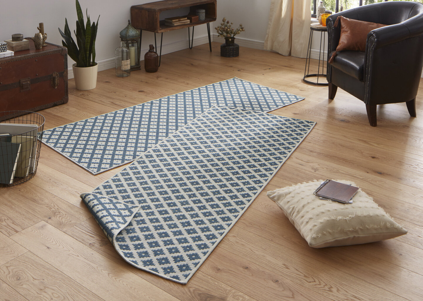 Vaip NORTHRUGS Twin Nizza Blue Cream, 80x250 cm hind ja info | Vaibad | hansapost.ee