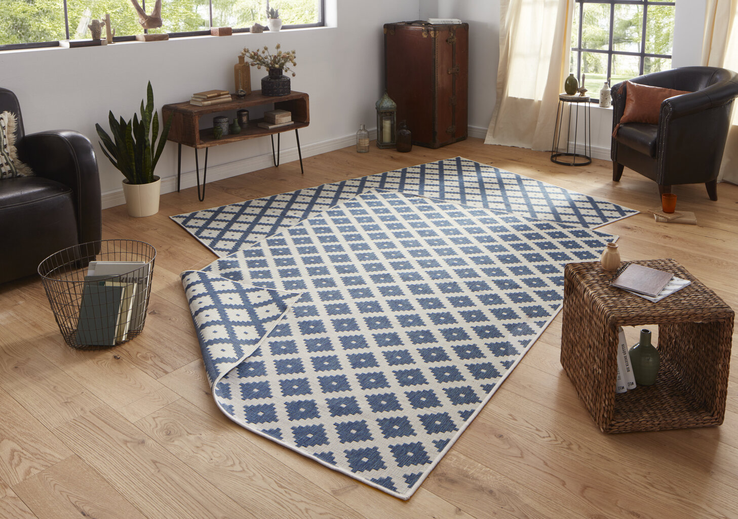 Vaip NORTHRUGS Twin Nizza Blue Cream, 120x170 cm hind ja info | Vaibad | hansapost.ee