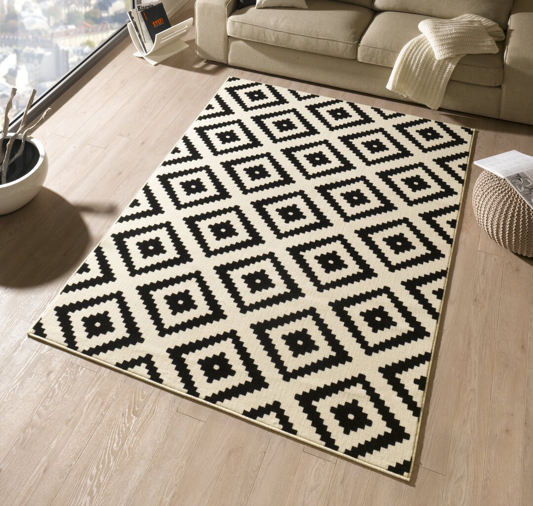 Vaip Hanse Home Hamla Diamond Black Cream, 160x230 cm hind ja info | Vaibad | hansapost.ee