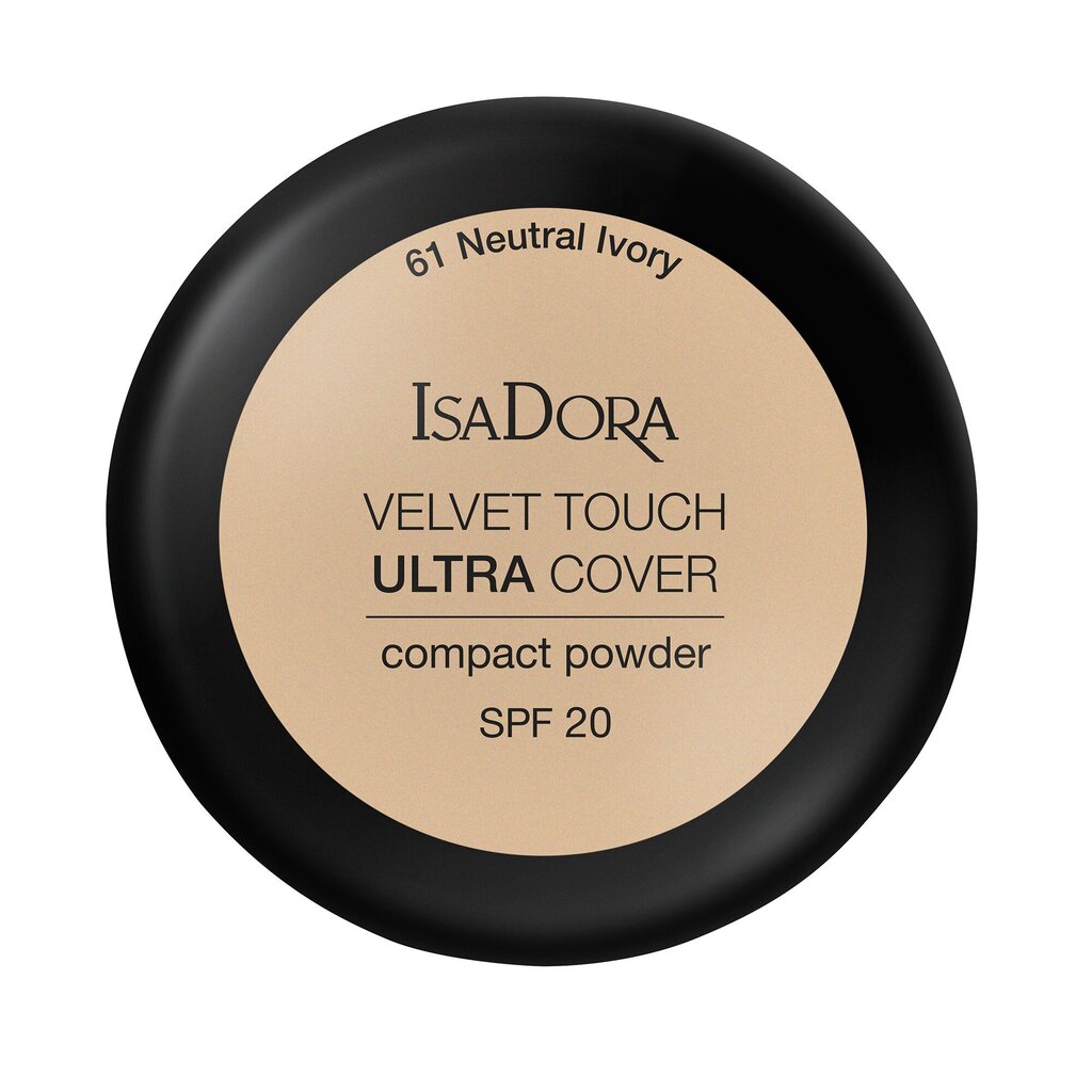 Kompaktpuuder IsaDora Velvet Touch Ultra Cover SPF 20 7,5 g, 61 Neutral Ivory hind ja info | Jumestuskreemid ja puudrid | hansapost.ee
