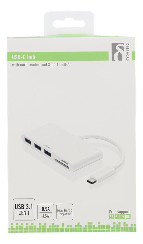 JAOTUR DELTACO USBC-HUB, USB 3.1, 2xUSB-C цена и информация | USB adapterid ja jagajad | hansapost.ee