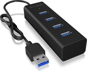 HUB USB Icy Box IB-HUB1409-U3 4 portowy Hub USB 3.0 (NUICYUS4P000012) hind ja info | Raidsonic Arvutid ja IT- tehnika | hansapost.ee