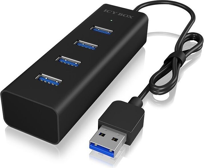 HUB USB Icy Box IB-HUB1409-U3 4 portowy Hub USB 3.0 (NUICYUS4P000012) hind ja info | USB adapterid ja jagajad | hansapost.ee