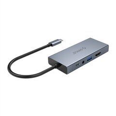 Адаптер-концентратор Orico 5-в-1, HDMI 4K + USB 3.0 + VGA + AUX + USB-C PD 60 Вт цена и информация | Адаптеры и USB-hub | hansapost.ee