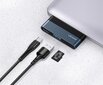 USAMS SJ491 USB-C jaotur 1xUSB, 1xUSB-C, Micro SD, must цена и информация | USB adapterid ja jagajad | hansapost.ee