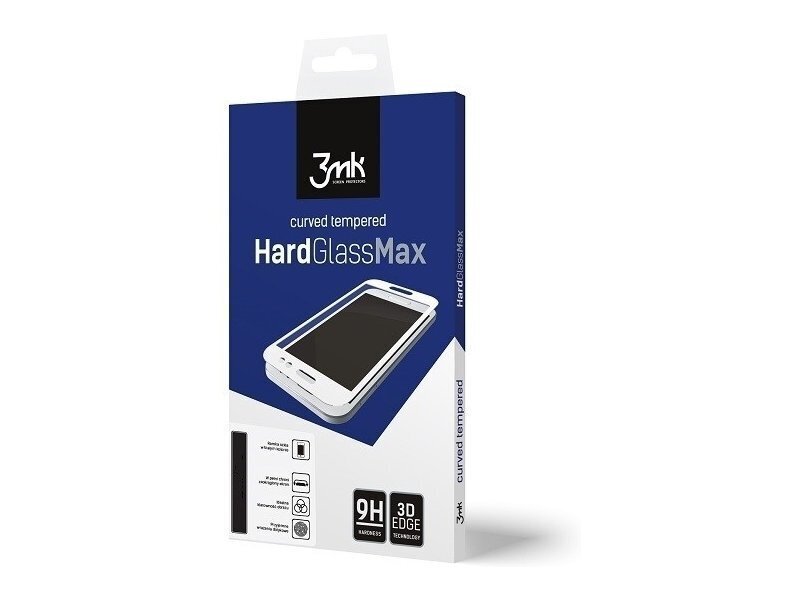Karastatud kaitseklaas 3MK HardGlass MAX, sobib Apple iPhone 8 telefonile, läbipaistev/valge цена и информация | Ekraani kaitseklaasid ja kaitsekiled | hansapost.ee
