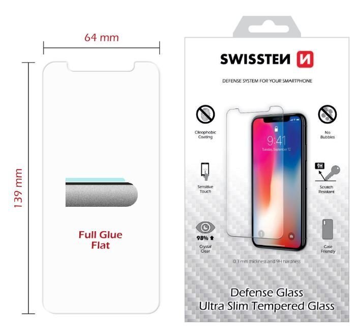 Swissten Tempered Glass Premium 9H Screen Protector Iphone XR цена и информация | Ekraani kaitseklaasid ja kaitsekiled | hansapost.ee